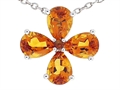Tommaso Design™ Pear Shape Genuine Citrine Flower Pendant