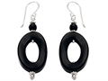 Noah Philippe™ Simulated Black Onyx Oval Hoop Earring Drops