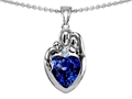 Original Star K™ Loving Mother And Father With Child Family Pendant With Heart Shape 8mm Created Sapphire