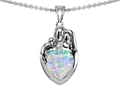 Original Star K™ Loving Mother And Father With Child Family Pendant With Heart Shape 8mm Created Opal
