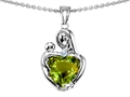 Original Star K™ Loving Mother With Child Hugging Pendant With Heart Shape 8mm Simulated Green Tourmaline
