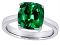 Original Star K™ 8mm Cushion Cut Solitaire Engagement Ring with Simulated Emerald