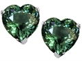 Original Star K™ 7mm Heart Shape Simulated Green Tourmaline Earring Studs
