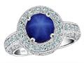 Original Star K™ 7mm Round Created Star Sapphire Engagement Ring