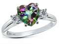Original Star K™ Heart Shape 8mm Rainbow Mystic Topaz Engagement Ring
