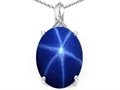 Tommaso Design™ Created Oval Star Sapphire and Diamond Pendant