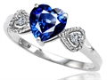Tommaso Design™ Created Sapphire and Diamond Heart Shape Engagement Promise Ring