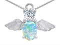 Original Star K™ Angel Of Love Protection Pendant With Oval 8x6mm Created Opal Original Star K™ Angel Of Love Protection Pendant With Oval 8x6mm Created Opal