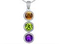 Original Star K™ 3 Stone Family Journey Pendant Round 7mm Simulated Birthstones Original Star K™ 3 Stone Family Journey Pendant Round 7mm Simulated Birthstones