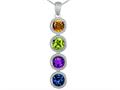 Original Star K™ 4 Stone Family Journey Pendant Round 7mm Simulated Birthstones Original Star K™ 4 Stone Family Journey Pendant Round 7mm Simulated Birthstones