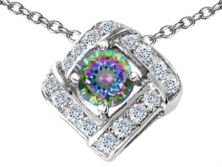 Original Star K(tm) Genuine Mystic Rainbow Topaz Pendant