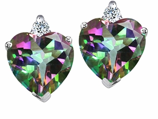 Original Star K(tm) Heart Shape Rainbow Mystic Topaz Earrings