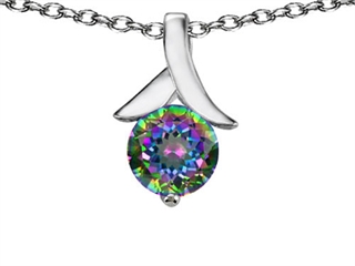 Original Star K(tm) Round 7mm Pendant with Rainbow Mystic Topaz