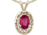 Tommaso Design™ Oval Genuine Ruby Pendant