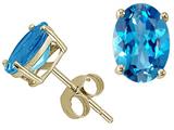 Tommaso Design™ Oval 8x6 mm Genuine Blue Topaz Earring Studs