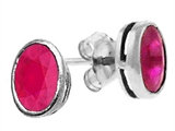 Tommaso Design™ Genuine Oval Ruby Earrings