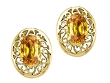 Tommaso Design™ Oval 6x4mm Genuine Citrine Earrings