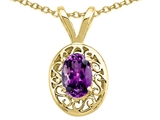 Tommaso Design™ Genuine Amethyst Oval 6x4mm Pendant