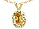 Tommaso Design™ Genuine Citrine Oval 6x4mm Pendant