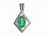 Tommaso Design™ Oval 6x4mm Genuine Emerald Pendant