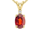 Tommaso Design™ Genuine Garnet and Diamond Pendant