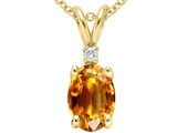 Tommaso Design™ Genuine Citrine and Diamond Pendant