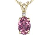 Tommaso Design™ Oval Genuine Pink Tourmaline Pendant