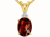Tommaso Design™ Oval 10x8mm Genuine Garnet Pendant
