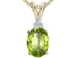Tommaso Design™ Oval 10x8mm Genuine Peridot Pendant