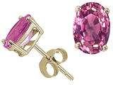 Tommaso Design™ Genuine Pink Tourmaline Oval Earring Studs