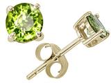 Tommaso Design™ Round Genuine Peridot Earring Studs