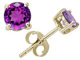 Tommaso Design™ Round 6mm Genuine Amethyst Earring Studs