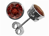 Tommaso Design™ Round 6mm Genuine Garnet Earrings