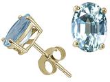 Tommaso Design™ Oval Genuine Aquamarine Earring Studs