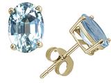 Tommaso Design™ Oval 7x5 mm Genuine Aquamarine Earring Studs