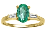 Tommaso Design™ Genuine Emerald and Diamond Engagement Ring