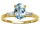 Tommaso Design™ Genuine Aquamarine and Diamond Engagement Ring