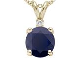 Tommaso Design™ Genuine Round Sapphire Pendant