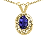 Tommaso Design™ Genuine Iolite Oval 6x4mm Pendant