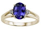 Tommaso Design™ Oval 8x6 mm Genuine Iolite and Diamond Ring