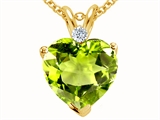 Tommaso Design™ Heart Shape 8mm Genuine Peridot Pendant
