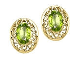 Tommaso Design™ Oval 6x4 mm Genuine Peridot Earrings