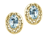 Tommaso Design™ Oval 6x4 mm Genuine Aquamarine Earrings