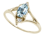 Tommaso Design™ Genuine Aquamarine and Diamond Ring