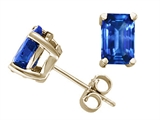 Tommaso Design™ Emerald Cut 6x4mm Genuine Sapphire Earrings