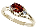 Tommaso Design™ Genuine Garnet and Diamond Ring