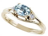 Tommaso Design™ Genuine Aquamarine and Diamond Ring