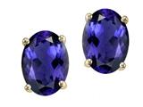Tommaso Design™ Oval 7x5mm Genuine Iolite Earring Studs