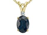 Tommaso Design™ Genuine Sapphire and Diamond Pendant
