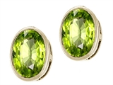 Tommaso Design™ 14k Genuine Oval Peridot Earring Studs